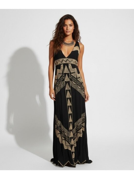 Free People Dresses & Skirts - RARE VTG NWOT Free People Jen’s Pirate Booty Black Embroidered Maxi Dress | Boho